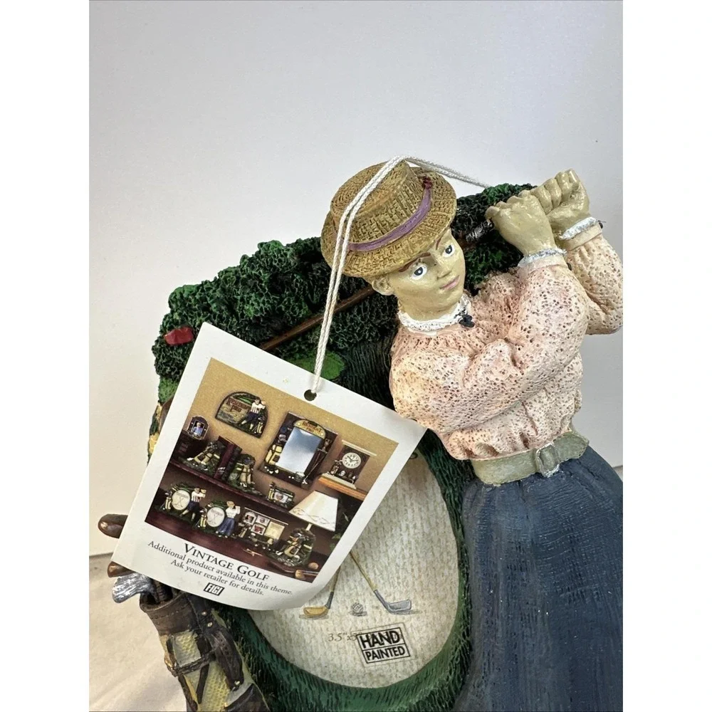 1993 Photo Frame Figi Graphics 3D Woman Golfer Vintage Ceramic 7.5